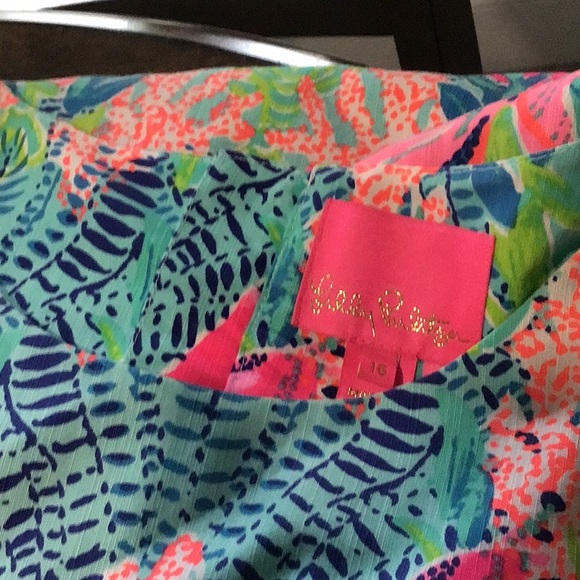 Lilly Pulitzer Vibrant Pink and Blue Patterned Fabric - Picture 4 of 4